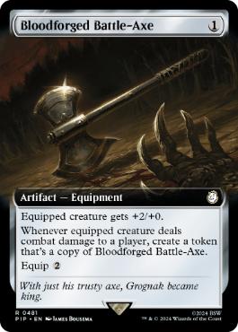 [481]【EN】■拡張アート■血鍛冶の戦斧/Bloodforged Battle-Axe【PIP】[R][茶]