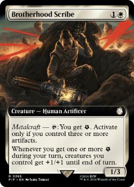 [365]【EN】【FOIL】■拡張アート■ブラザーフッド・スクライブ/Brotherhood Scribe【PIP】[R][白]