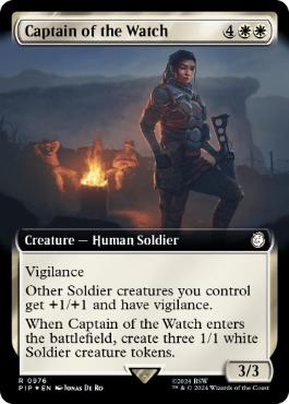 [976]【EN】【サージFOIL】■拡張アート■警備隊長/Captain of the Watch【PIP】[R][白]