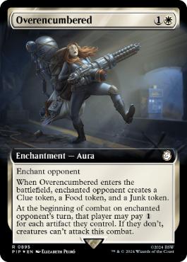 [895]【EN】【サージFOIL】■拡張アート■重量過多/Overencumbered【PIP】[R][白]