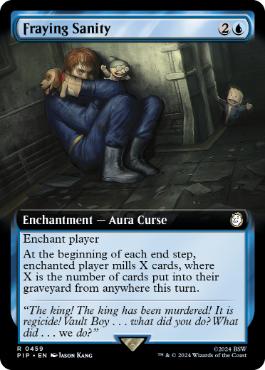 [459]【EN】【FOIL】■拡張アート■正気減らし/Fraying Sanity【PIP】[R][青]