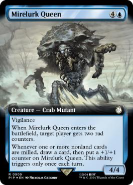 [905]【EN】【サージFOIL】■拡張アート■マイアラーク・クイーン/Mirelurk Queen【PIP】[R][青]