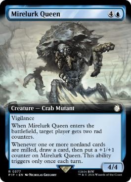 [377]【EN】【FOIL】■拡張アート■マイアラーク・クイーン/Mirelurk Queen【PIP】[R][青]