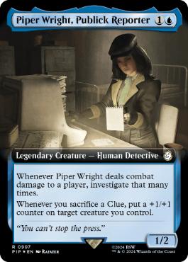 [907]【EN】【サージFOIL】■拡張アート■敏腕記者、パイパー・ライト/Piper Wright, Publick Reporter【PIP】[R][青]