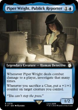 [379]【EN】【FOIL】■拡張アート■敏腕記者、パイパー・ライト/Piper Wright, Publick Reporter【PIP】[R][青]