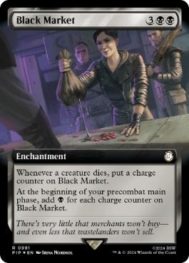 [991]【EN】【サージFOIL】■拡張アート■闇市場/Black Market【PIP】[R][黒]