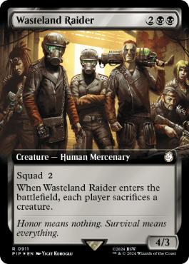 [911]【EN】【サージFOIL】■拡張アート■ウェイストランド・レイダー/Wasteland Raider【PIP】[R][黒]