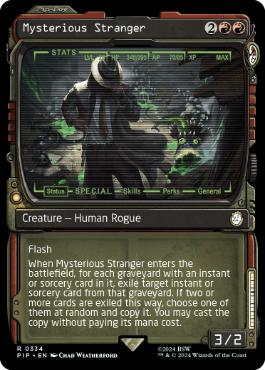 [334]【EN】【FOIL】■ショーケース■ミステリアスストレンジャー/Mysterious Stranger【PIP】[R][赤]