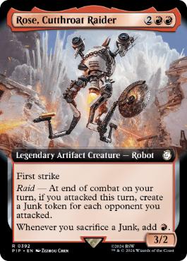 [392]【EN】【FOIL】■拡張アート■カットスローツのレイダー、ローズ/Rose, Cutthroat Raider【PIP】[R][赤]