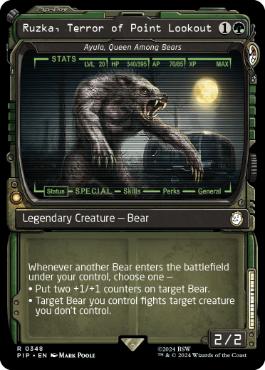[348]【EN】【FOIL】■ショーケース■熊の女王、アイユーラ/Ayula, Queen Among Bears【PIP】[R][緑]