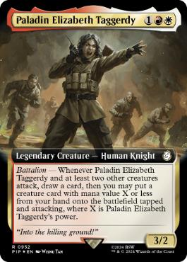 [952]【EN】【サージFOIL】■拡張アート■パラディン、エリザベス・タガーディ/Paladin Elizabeth Taggerdy【PIP】[R][多色]