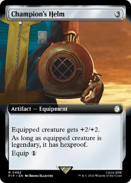 [482]【EN】【FOIL】■拡張アート■勇者の兜/Champion's Helm【PIP】[R][茶]