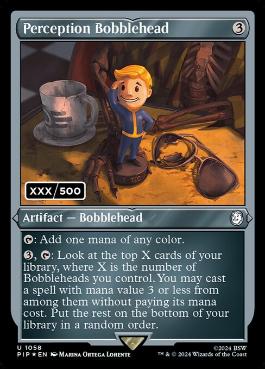 [1058]【EN】【ダブルレインボウFOIL】パーセプションのボブルヘッド/Perception Bobblehead(シリアル入り)【PIP】[U][茶]