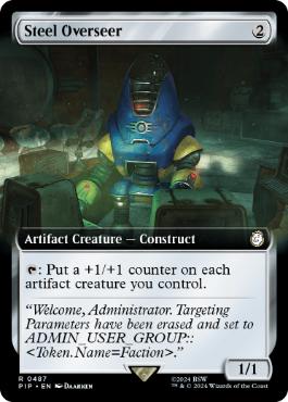 [487]【EN】【FOIL】■拡張アート■鋼の監視者/Steel Overseer【PIP】[R][茶]
