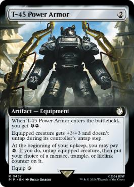 [437]【EN】【FOIL】■拡張アート■T-45パワーアーマー/T-45 Power Armor【PIP】[R][茶]
