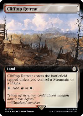 [1019]【EN】【サージFOIL】■拡張アート■断崖の避難所/Clifftop Retreat【PIP】[R][土地]