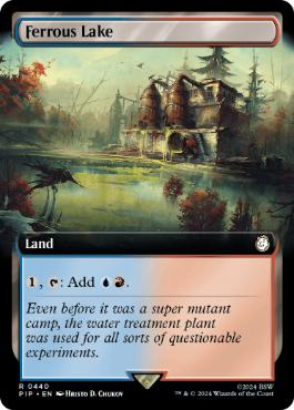 [440]【EN】【FOIL】■拡張アート■蝕む池/Ferrous Lake【PIP】[R][土地]