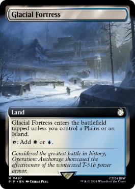 [497]【EN】【FOIL】■拡張アート■氷河の城砦/Glacial Fortress【PIP】[R][土地]