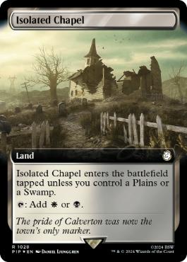 [1028]【EN】【サージFOIL】■拡張アート■孤立した礼拝堂/Isolated Chapel【PIP】[R][土地]