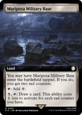 [443]【EN】【FOIL】■拡張アート■マリポーサ軍事基地/Mariposa Military Base【PIP】[R][土地]