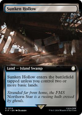 [514]【EN】【FOIL】■拡張アート■窪み渓谷/Sunken Hollow【PIP】[R][土地]
