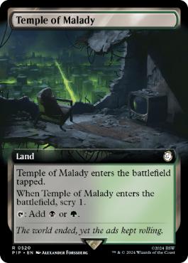 [520]【EN】【FOIL】■拡張アート■疾病の神殿/Temple of Malady【PIP】[R][土地]
