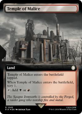 [1049]【EN】【サージFOIL】■拡張アート■悪意の神殿/Temple of Malice【PIP】[R][土地]