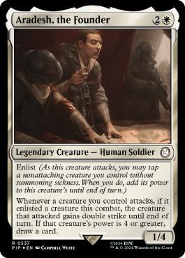 [537]【EN】【サージFOIL】創設者、アラデシュ/Aradesh, the Founder【PIP】[R][白]
