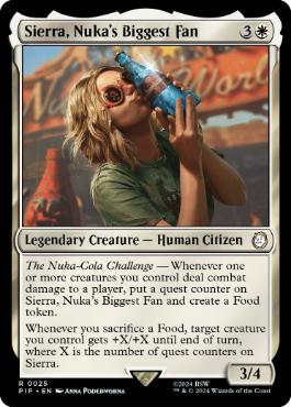 [025]【EN】【FOIL】ヌカの熱狂的ファン、シエラ/Sierra, Nuka's Biggest Fan【PIP】[R][白]