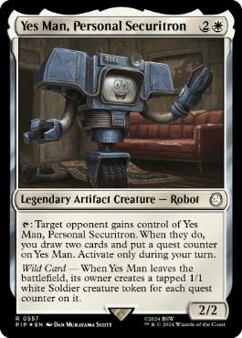 [557]【EN】【サージFOIL】個人用セキュリトロン、イエスマン/Yes Man, Personal Securitron【PIP】[R][白]