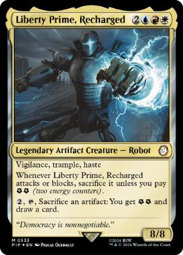 [533]【EN】【サージFOIL】再稼働、リバティ・プライム/Liberty Prime, Recharged【PIP】[M][多色]