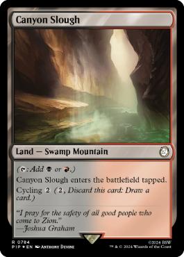 [784]【EN】【サージFOIL】泥濘の峡谷/Canyon Slough【PIP】[R][土地]