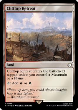 [786]【EN】【サージFOIL】断崖の避難所/Clifftop Retreat【PIP】[R][土地]