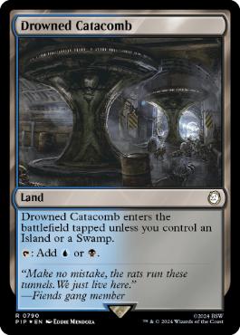 [790]【EN】【サージFOIL】水没した地下墓地/Drowned Catacomb【PIP】[R][土地]