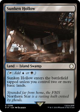 [296]【EN】【FOIL】窪み渓谷/Sunken Hollow【PIP】[R][土地]