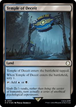 [831]【EN】【サージFOIL】欺瞞の神殿/Temple of Deceit【PIP】[R][土地]