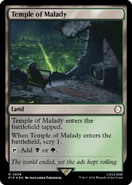 [834]【EN】【サージFOIL】疾病の神殿/Temple of Malady【PIP】[R][土地]