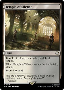 [838]【EN】【サージFOIL】静寂の神殿/Temple of Silence【PIP】[R][土地]