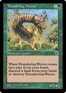 [189]【JP】轟きのワーム/Thundering Wurm【POR】[R][緑]