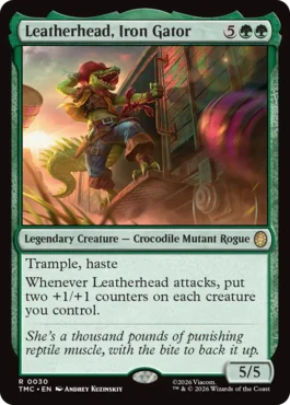 [030]【EN】【サージFOIL】アイアンゲーター、レザーヘッド/Leatherhead, Iron Gator【TMC】[R][緑]