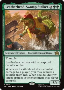 [117]【EN】【FOIL】沼地のハンター、レザーヘッド/Leatherhead, Swamp Stalker【TMT】[R][緑]