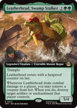 [272]【EN】■拡張アート■沼地のハンター、レザーヘッド/Leatherhead, Swamp Stalker【TMT】[R][緑]