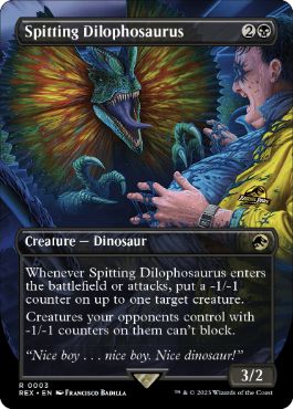 [003]【EN】【FOIL】■ボーダーレス■毒吐きディロフォサウルス/Spitting Dilophosaurus【REX】[R][黒]