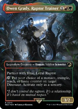[041]【EN】【ロゴ入FOIL】■ボーダーレス■ラプトルの調教師、オーウェン・グレイディ/Owen Grady, Raptor Trainer【REX】[R][多色]