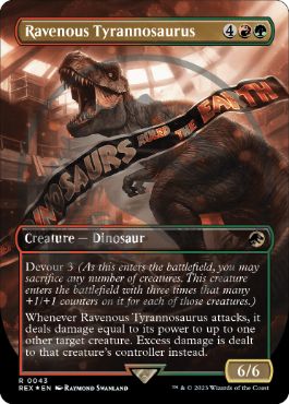 [043]【EN】【ロゴ入FOIL】■ボーダーレス■貪欲なティラノサウルス/Ravenous Tyrannosaurus【REX】[R][多色]