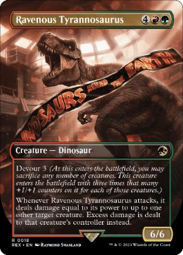[018]【EN】【FOIL】■ボーダーレス■貪欲なティラノサウルス/Ravenous Tyrannosaurus【REX】[R][多色]