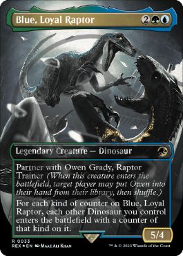 [033]【EN】【ロゴ入FOIL】■ボーダーレス■忠実なラプトル、ブルー/Blue, Loyal Raptor【REX】[R][多色]