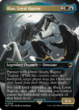 [008]【EN】【FOIL】■ボーダーレス■忠実なラプトル、ブルー/Blue, Loyal Raptor【REX】[R][多色]