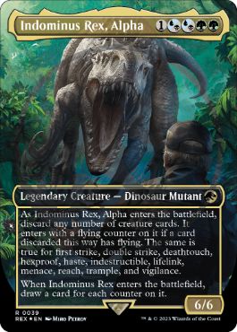 [039]【EN】【ロゴ入FOIL】■ボーダーレス■君臨するもの、インドミナス・レックス/Indominus Rex, Alpha【REX】[R][多色]
