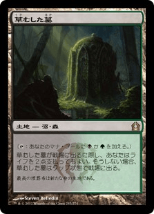 [243]【JP】【FOIL】草むした墓/Overgrown Tomb【RTR】[R][土地]